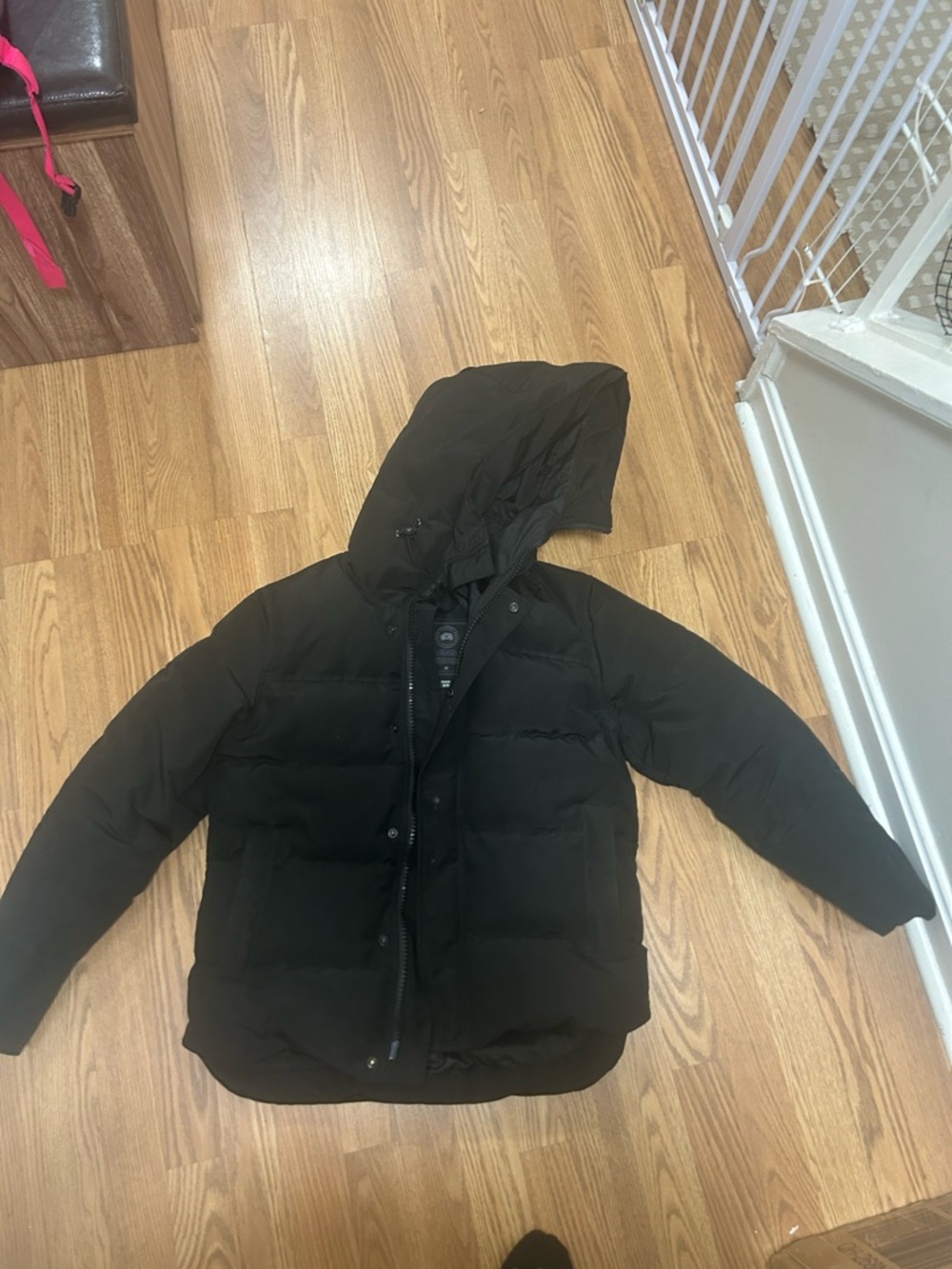 Canada Goose Black Hooded Men's Puffer Jacket
